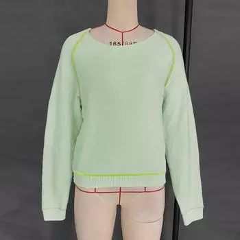 Женский шерстяной вязаный свободный повседневный свитер на осень и зиму S чёрный