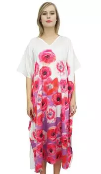 Женский шикарный атласный длинный кафтан с цветочным принтом Bimba Party Maxi Caftan Kimono 10