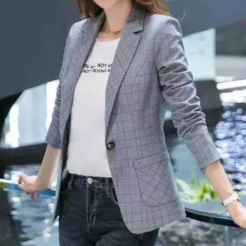 Женский шикарный блейзер, пиджак с длинным рукавом, офисная одежда, пальто, женская верхняя одежда, топы S темно серый