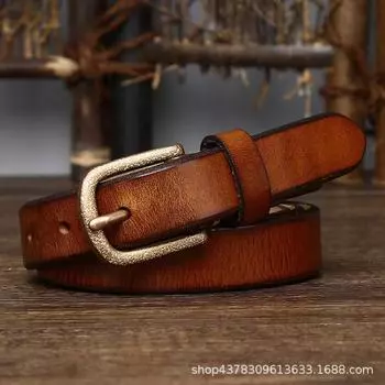 Женский широкий ремень, новый корейский стиль, модные тенденции в стиле ретро, универсальный джинсовый ремень из натуральной кожи крупного рогатого скота 90cm