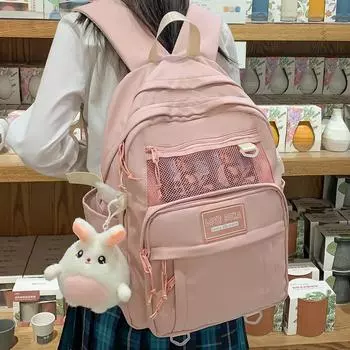 Женский школьный рюкзак большой емкости, дорожные рюкзаки для девочек-подростков, нейлоновая сумка для ноутбука высокого качества, милая Mochila Only Bag