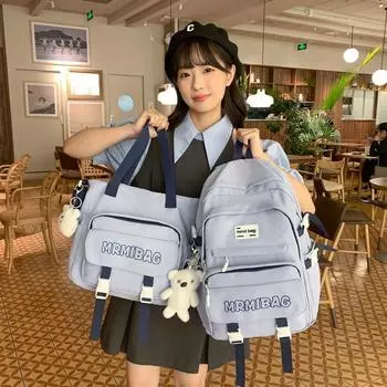 Женский школьный рюкзак для младших классов средней школы, повседневный рюкзак Shoulder Bag чёрный