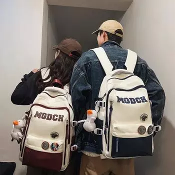 Женский школьный рюкзак для школьников 3-6 классов, рюкзак с буквенным принтом, мужской рюкзак для школьников младших и старших классов чёрный