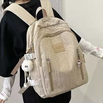 Женский школьный рюкзак для школьников младших классов, однотонный студенческий рюкзак розовый