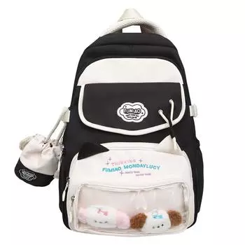 Женский школьный рюкзак для учеников младших классов средней школы, большой вместимости, с кошельком для монет Large фиолетовый