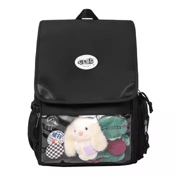 Женский школьный рюкзак для учеников младших и старших классов средней школы, большой емкости чёрный