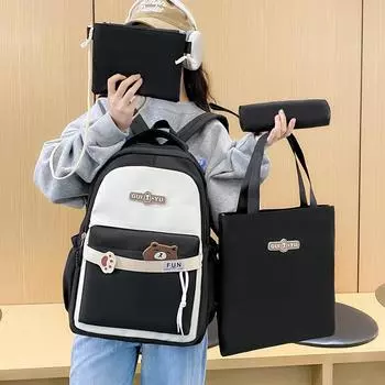 Женский школьный рюкзак, однотонный рюкзак Colro, милый защитный рюкзак для девочек чёрный