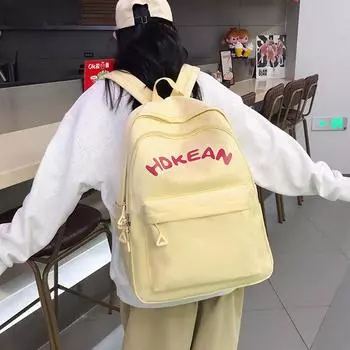 Женский школьный рюкзак с буквенным принтом, рюкзак для школьников младших классов для девочек чёрный