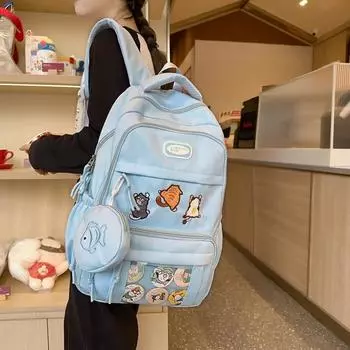 Женский школьный рюкзак с рисунком, студенческий рюкзак большой вместимости, легкий рюкзак жёлтый