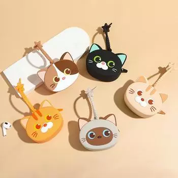 Женский силиконовый милый мини-кошелек для монет котенок Bluetooth-гарнитура сумка для хранения детская сумка с подвесками мультфильм