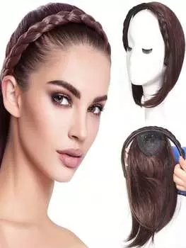 Женский синтетический парик, парик с плетеной повязкой на голову, аксессуары для волос с плетеной резинкой для волос, термостойкая коса, наращивание волос парик