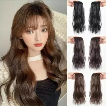 Женский синтетический парик, состоящий из двух частей, естественно увеличивает количество волос, сменный патч с водной рябью