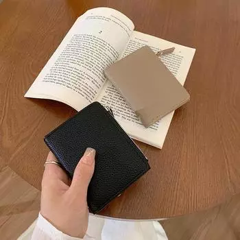 Женский складной кошелек на молнии высокого класса – в стиле небольшой сумочки