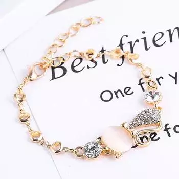 Женский сплав со стразами, цепочка в виде кошки, браслет, ювелирный подарок