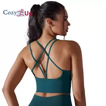 Женский спортивный бюстгальтер Cozy Up, спортивный бюстгальтер со шнуровкой и перекрестными бретелями, сексуальный легкий поддерживающий бюстгальтер для йоги с перекрестными бретелями S
