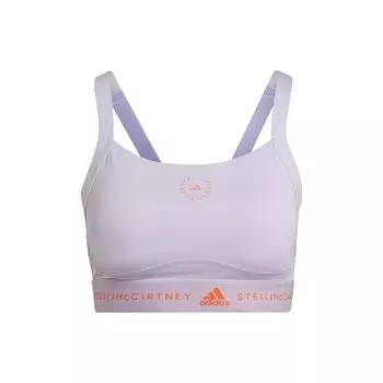 Женский спортивный бюстгальтер из термопластичного каучука Adidas X Stella McCartney с регулируемыми перекрещивающимися бретелями и принтом логотипа, фиолетовый HI6161 S