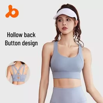 Женский спортивный бюстгальтер Juyitang: Красивая спина, дизайн с перекрестными бретелями, ударопрочный бюстгальтер для йоги. S звезда/чёрный