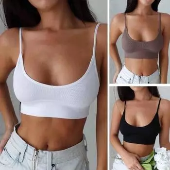 Женский спортивный бюстгальтер на бретельках с открытой спиной, однотонный, с U-образным вырезом, бесшовные упражнения S белый