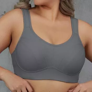 Женский спортивный бюстгальтер на косточках с высоким уровнем воздействия 36C чёрный