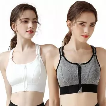 Женский спортивный бюстгальтер на молнии, противоударный топ на бретелях, нижнее белье для спортивных женщин, большие размеры, йога, бодибилдинг, спортивные бюстгальтеры, нижнее белье