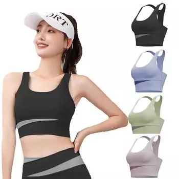 Женский спортивный бюстгальтер поглощает пот, противоударный мягкий спортивный бюстгальтер для бега, фитнеса, пуш-ап, бюстгальтеры для йоги, 5 цветов, размер S-3XL S чёрный