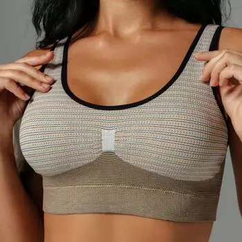 Женский спортивный бюстгальтер с большой U-образной спинкой и глубоким запахом, нижнее белье пуш-ап, беспроводная женская майка, вес 40–70 кг M зелёный