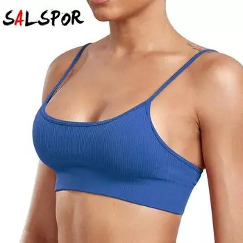 Женский спортивный бюстгальтер с подвязками для тренажерного зала и U-образным вырезом, нижнее белье для тренировок, однотонный топ, бесшовные бюстгальтеры