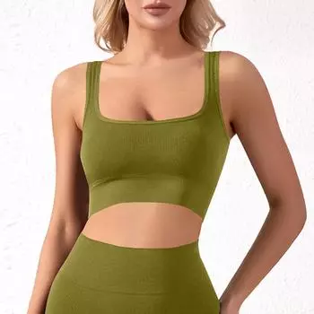 Женский спортивный бюстгальтер с Y-образной спинкой - мягкий, с низкой ударной вязкостью, спагетти, тонкий топ для занятий йогой XL жёлтый