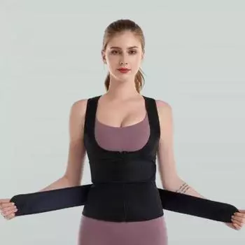Женский спортивный корректирующий корсет, корсет с контролем живота, плоский тонкий тренажер для талии, фитнес для похудения, бесшовный сжигатель жира, рассеивание тепла, регулируемый поясной ремень M серый