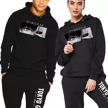 Женский спортивный костюм с длинными рукавами в стиле аниме, толстовки и спортивные штаны, женский повседневный спортивный костюм для бега, осенний свитер S