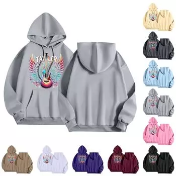 Женский спортивный костюм с принтом, повседневная толстовка с капюшоном и длинными рукавами L бежевый