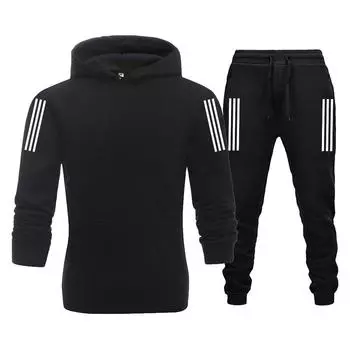 Женский спортивный костюм, толстовка с капюшоном + спортивные штаны, комплект из 2 предметов, спортивный костюм, повседневный спортивный костюм для бега, 2 предмета, мужская флисовая уличная одежда S