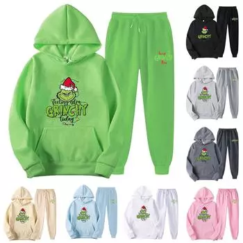 Женский спортивный спортивный костюм с капюшоном, комплект из двух предметов для бега, пуловер с длинными рукавами, толстовка + спортивные штаны, унисекс M