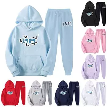 Женский спортивный спортивный костюм с капюшоном, комплект из двух предметов для бега, пуловер с длинными рукавами, толстовка + спортивные штаны, унисекс L
