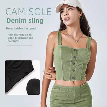 Женский спортивный топ из цветного денима для занятий йогой S светло-фиолетовый