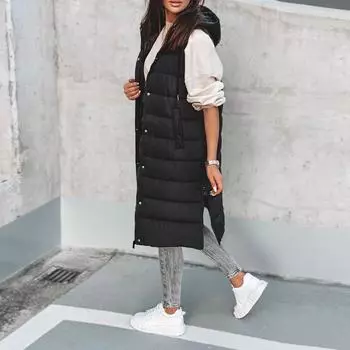 Женский стеганый пуховик с подкладкой, негабаритная куртка с капюшоном, зимняя теплая куртка для тела