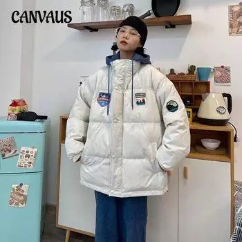 Женский стиль Гонконга Зимние пары Модели Хлеб Одежда Хлопковая куртка Большие размеры Хлопковое пальто S белый