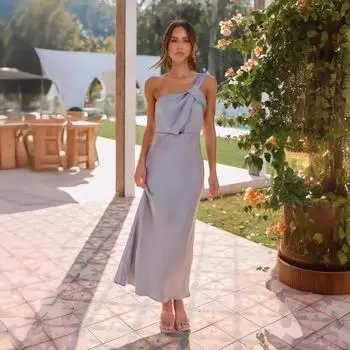 Женский стиль Элегантное платье А-силуэта на одно плечо Wind Chest S чёрный