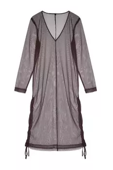 Женский стиль, коричневая сетчатая пляжная одежда больших размеров, платье больших размеров