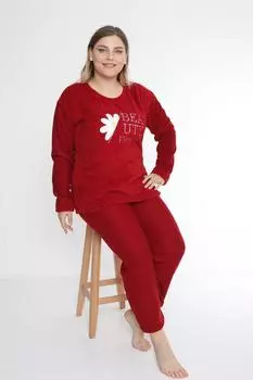 Женский стильный пижамный комплект больших размеров, зимний пижамный комплект большого размера Beauty Wellsoft