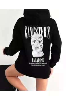 Женский стильный свитшот большого размера, большой размер с капюшоном и принтом, уличная модная толстовка большого размера