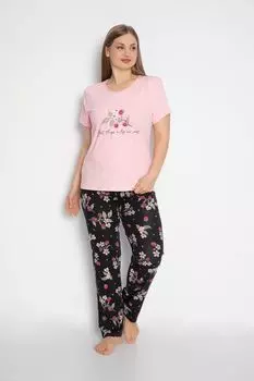 Женский стиль, пижамный комплект больших размеров, пижамный комплект с короткими рукавами