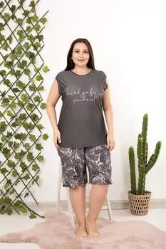 Женский стиль, пижамный комплект больших размеров, пижамный комплект большого размера с шортами