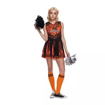Женский страшный костюм чирлидера на Хэллоуин для взрослых, злой школьный костюм, крутой спортивный наряд Int:M