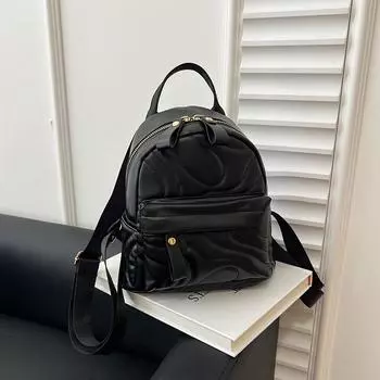 Женский студенческий рюкзак 2025 года, новый модный высококачественный маленький рюкзак, универсальный школьный рюкзак для женщин чёрный