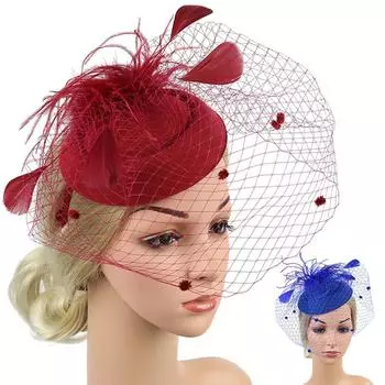 Женский свадебный коктейль, свадебная вечеринка, сценическое выступление, сетка/перо/котелок