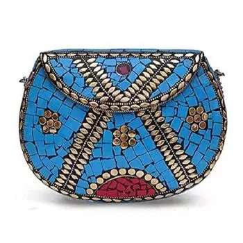 Женский свадебный кошелек из старинной латуни, этнический металлический клатч ручной работы