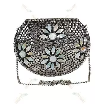 Женский свадебный кошелек из старинной латуни, этнический металлический клатч ручной работы