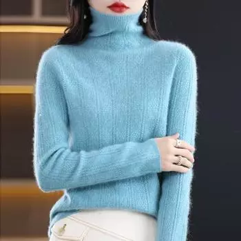 Женский свитер 100% шерсть MODERN NEW SAGA водолазка вязаный пуловер толстые зимние джемперы женские вязаные топы S бежевый