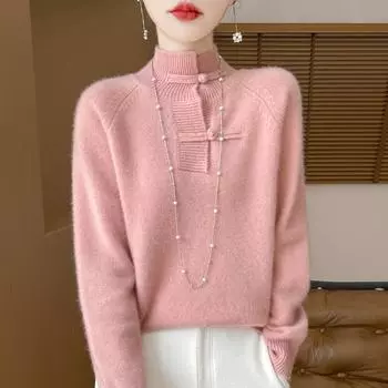 Женский свитер 100% шерсть MODERN NEW SAGA водолазка вязаный пуловер толстые зимние джемперы женские вязаные топы S красный